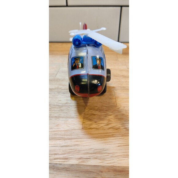 MTU Police Helicopter Wind Up Tin Toy  Korea  Works Sort Of-In Great Shape - Picture 4 of 10